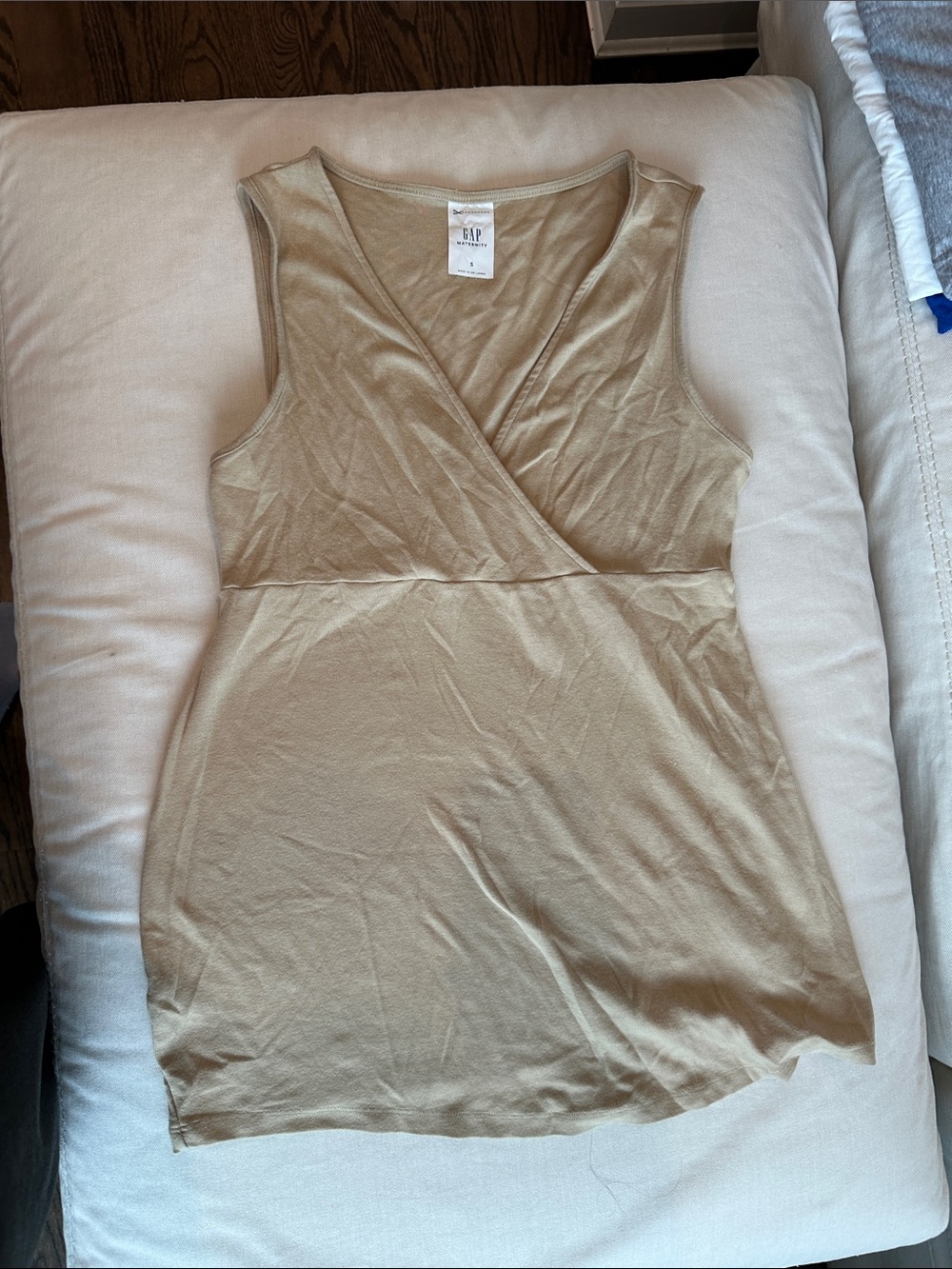 GAP Beige Maternity and Nursing Sleevelessr Wrap-Style Tank Top